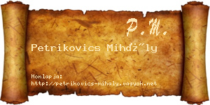 Petrikovics Mihály névjegykártya