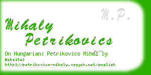 mihaly petrikovics business card